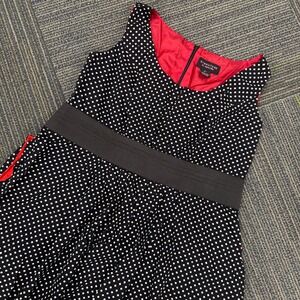 Signature by Robbie Bee Dress Womens 16 Black White‎ Polka Dot Career